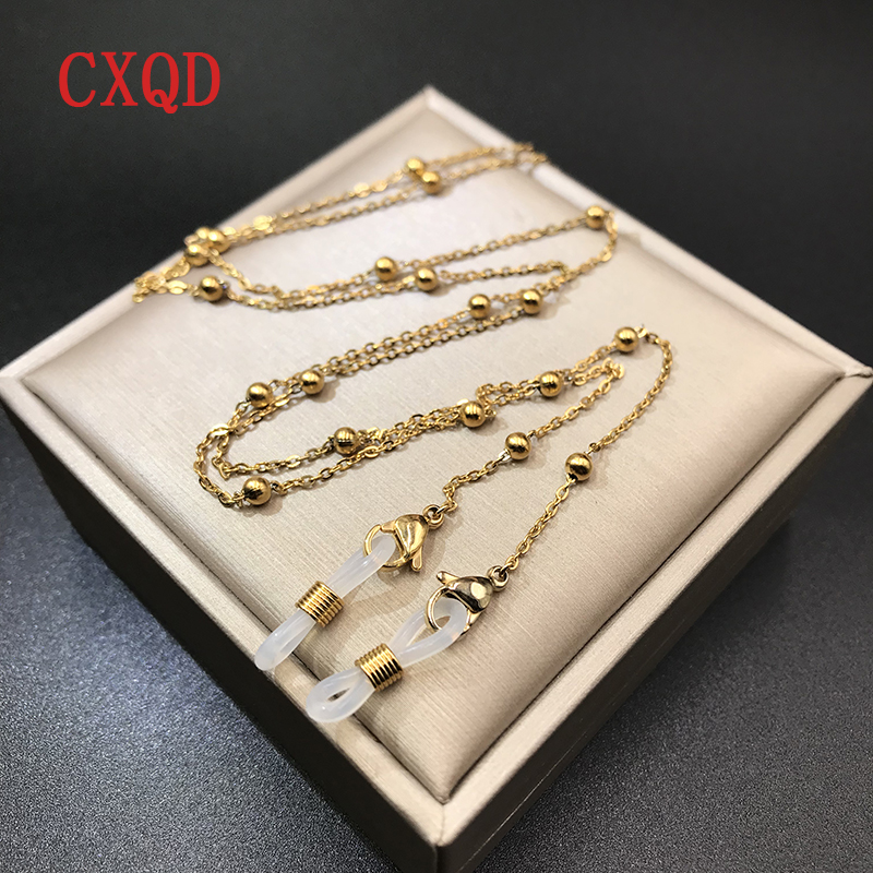 Sunglass Retainer Cord - สแตนเลสโซ่ลูกปัดสีเงินสีทองสำหรับผู้หญิงแว่นตาสายแว่นตากันแดดอุปกรณ์เสริมหน้ากากสายแขวนของขวัญ