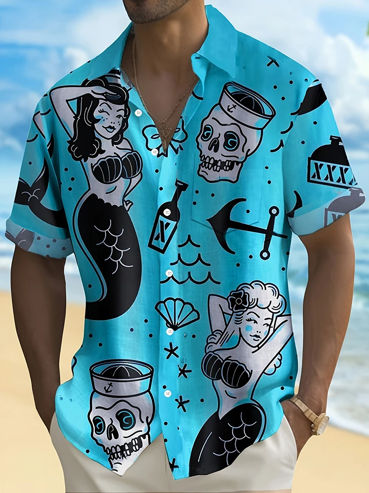 Resort Shirt Floral - เสื้อเชิ้ตแขนสั้นลายดอกไม้ฮาวายสไตล์ลำลองสำหรับผู้ชายแฟชั่นฤดูร้อน หรูหรา สง่างาม ดีไซน์วินเทจ เหมาะสำหรับวันหยุดพักผ่อน