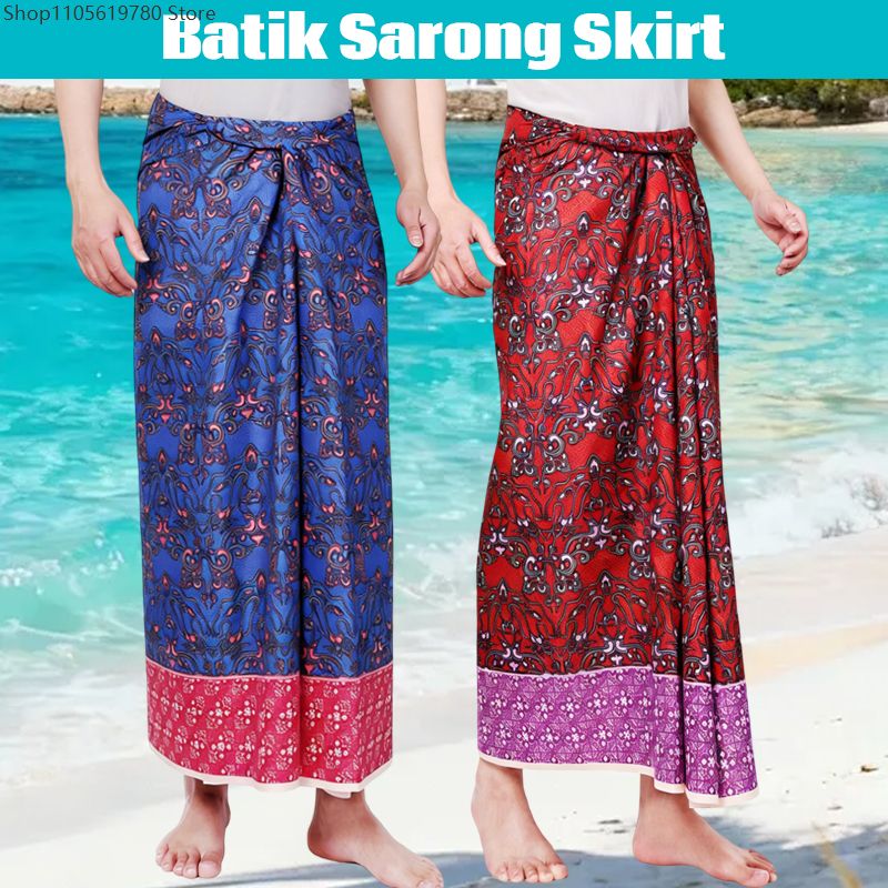 Sarong Men Wrap - ผ้าซิ่นบาติกแบบดั้งเดิมสำหรับผู้ชายและผู้หญิง สไตล์ได ฮาวาย ใช้คลุมชายหาด ช่วงฤดูร้อน ผ้าหลงก