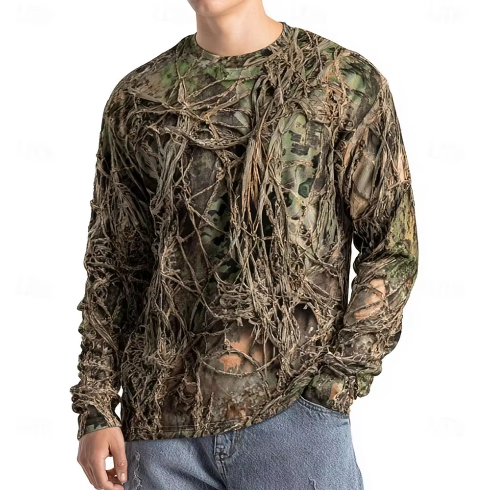 เสื้อเชิ้ตแขนยาวลายพรางสัตว์สำ - Tee Graphic Print บทวิจารณ์และราคา