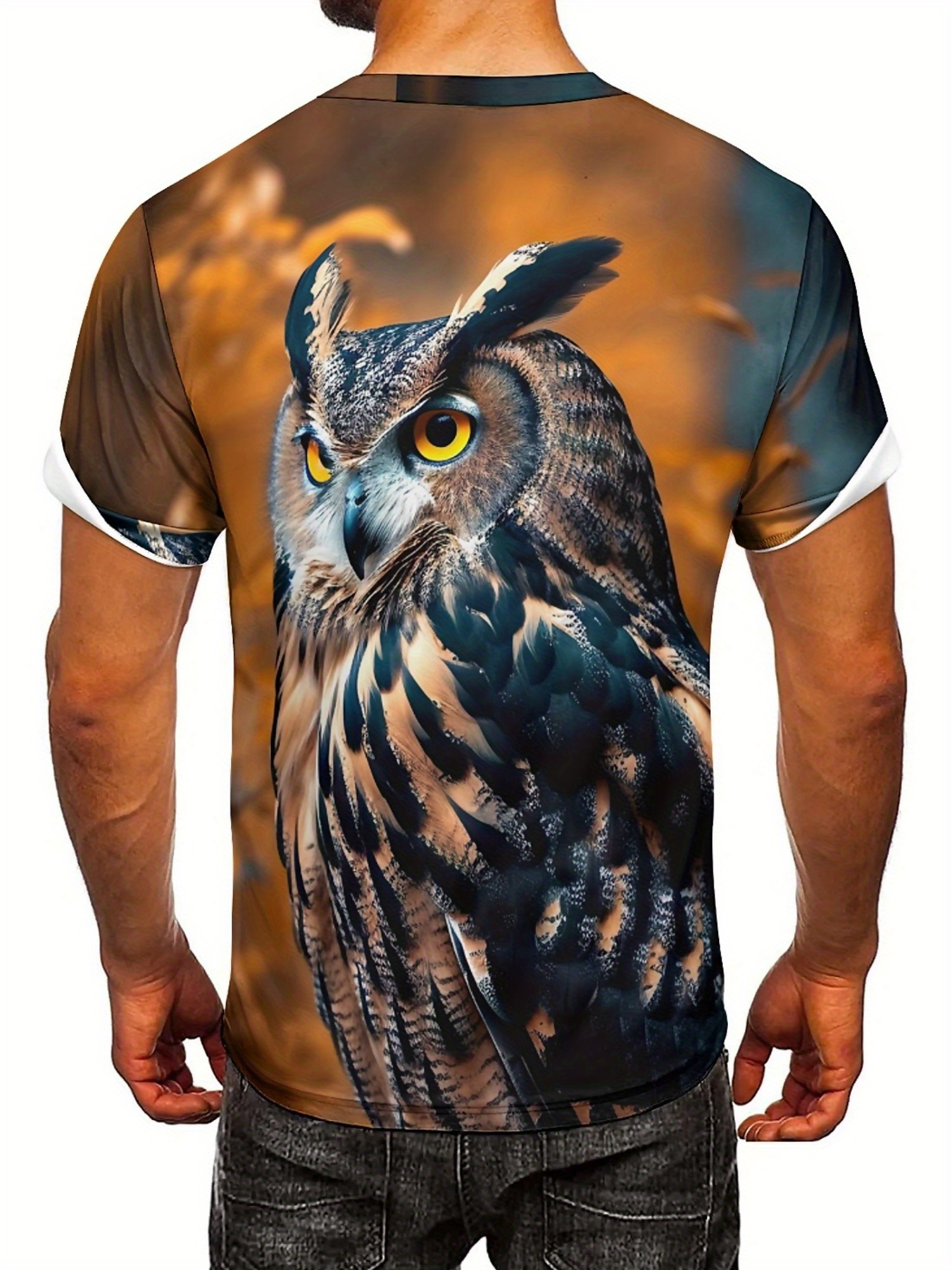 เสื้อยืดกราฟิกนกฮูกพิมพ์ลาย 3  - Tee Graphic Print บทวิจารณ์และราคา
