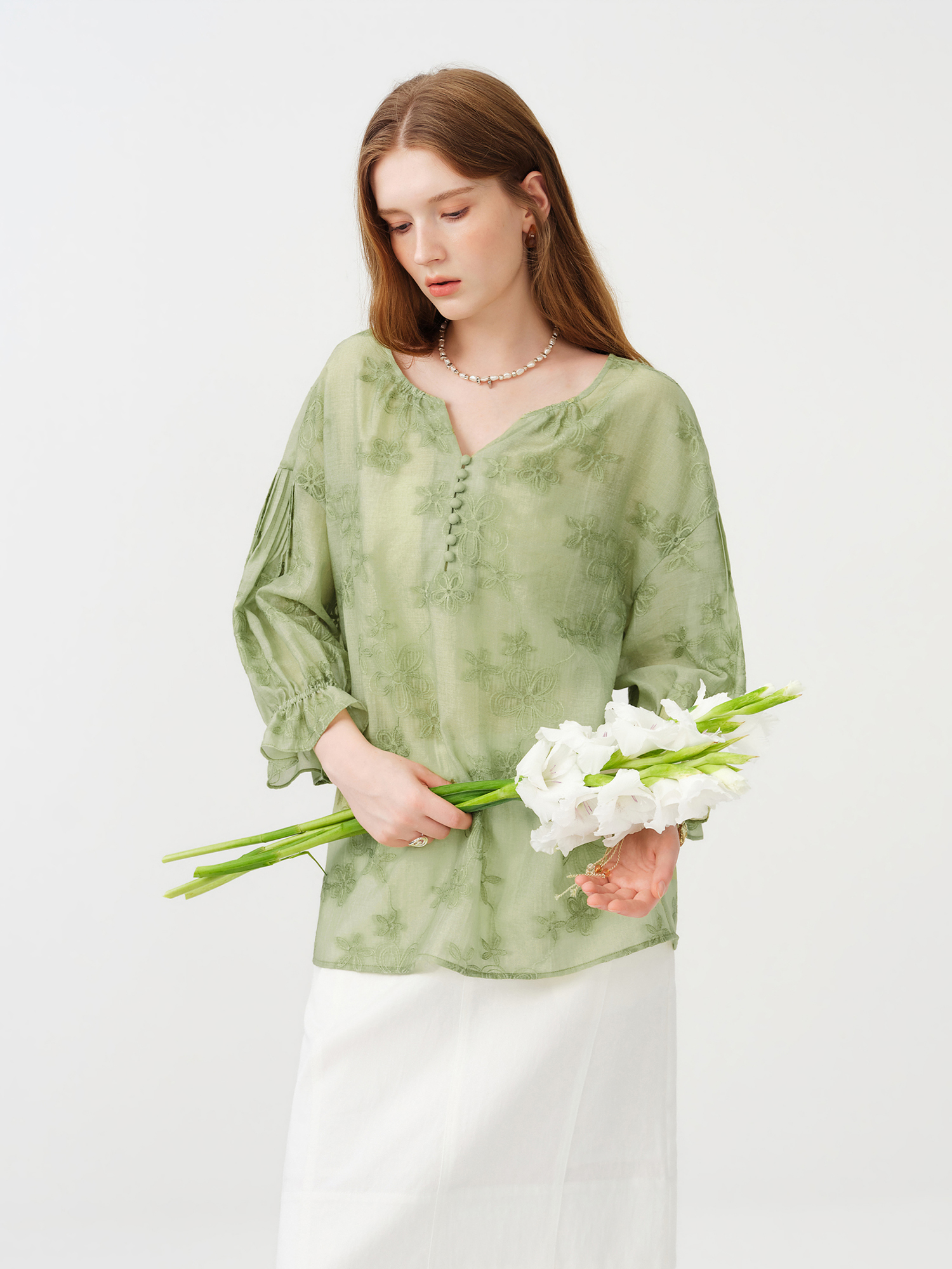 เสื้อเบลาส์เทนเซลทรงหลวมสำหรับ - Resort Shirt Floral บทวิจารณ์และราคา
