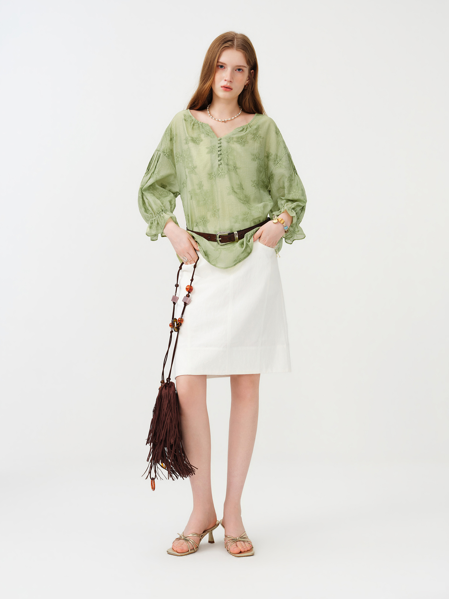 เสื้อเบลาส์เทนเซลทรงหลวมสำหรับ - Resort Shirt Floral บทวิจารณ์และราคา