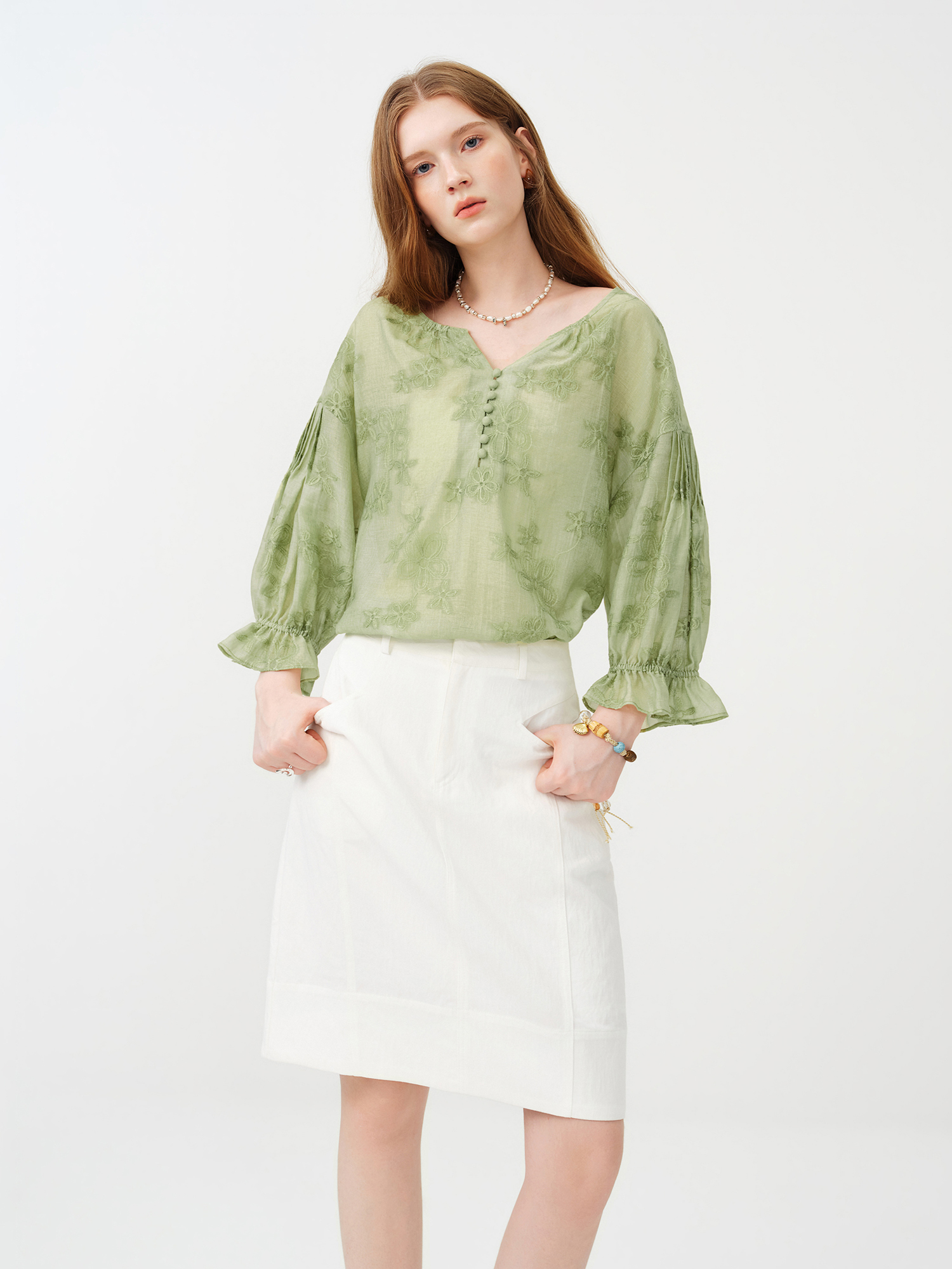 เสื้อเบลาส์เทนเซลทรงหลวมสำหรับ - Resort Shirt Floral บทวิจารณ์และราคา