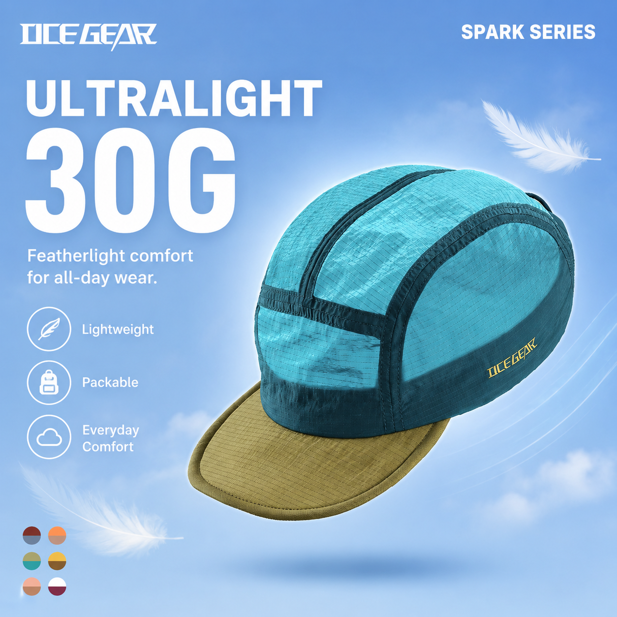 หมวกเดินป่า 5 แผง น้ำหนักเบา 3 - Packable Hat Nylon บทวิจารณ์และราคา