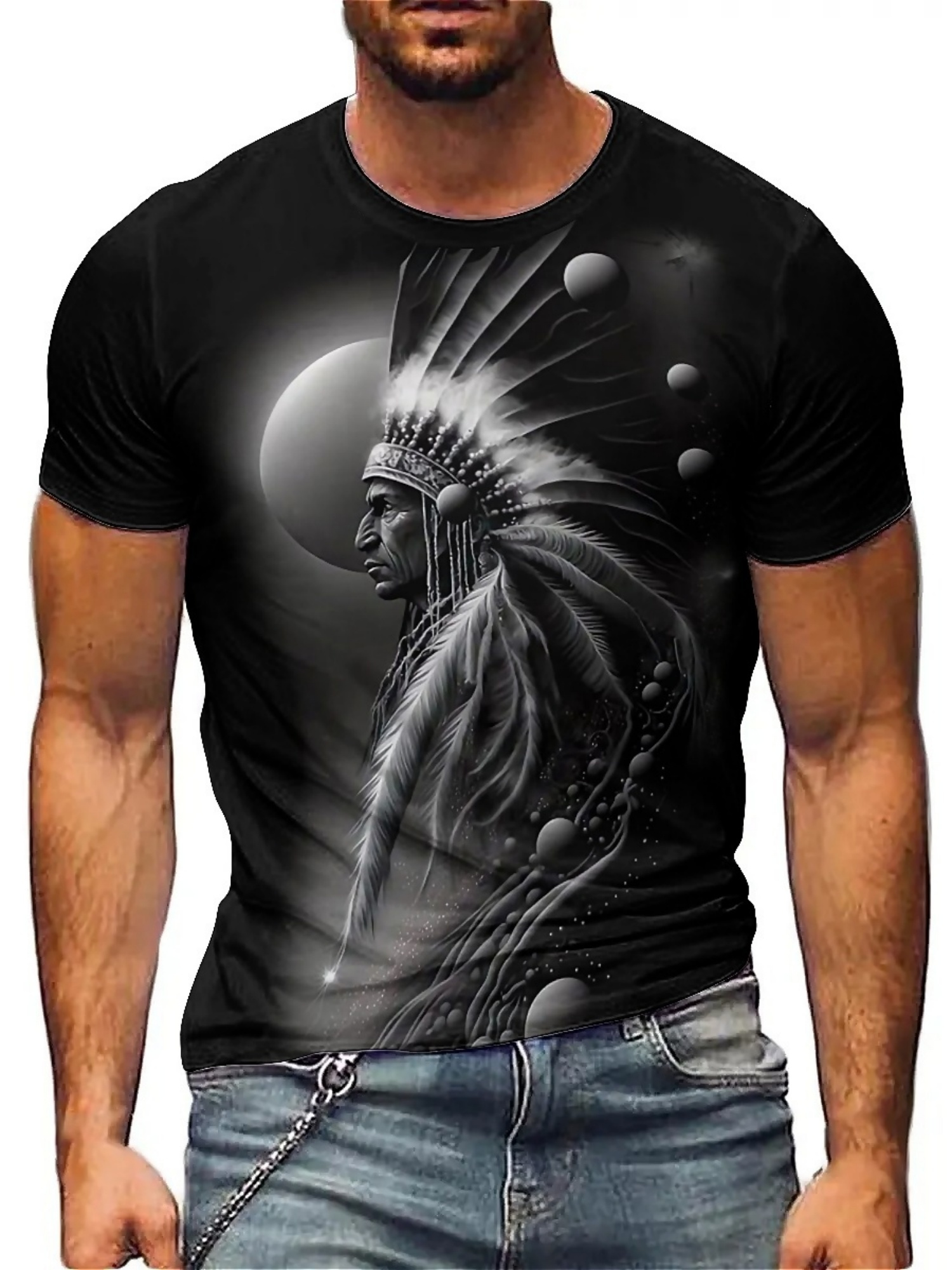 เสื้อยืดกราฟิกหัวหน้าชนเผ่าพิม - Tee Graphic Print บทวิจารณ์และราคา
