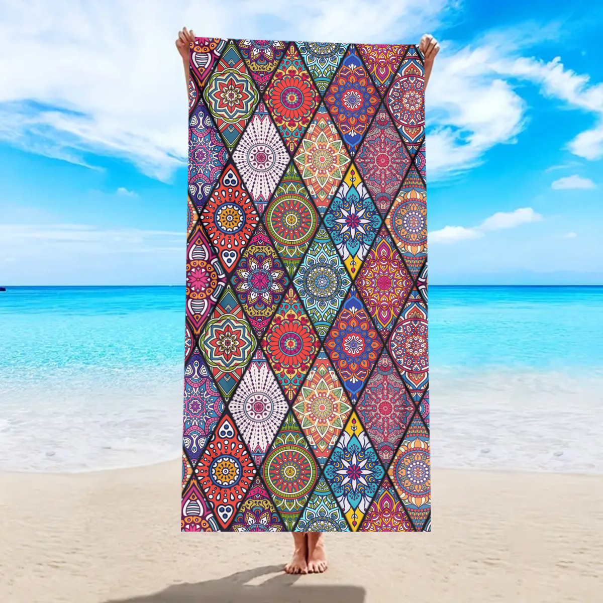 ผ้าขนหนูชายหาดขนาดใหญ่โบฮีเมีย - Beach Towel Large บทวิจารณ์และราคา