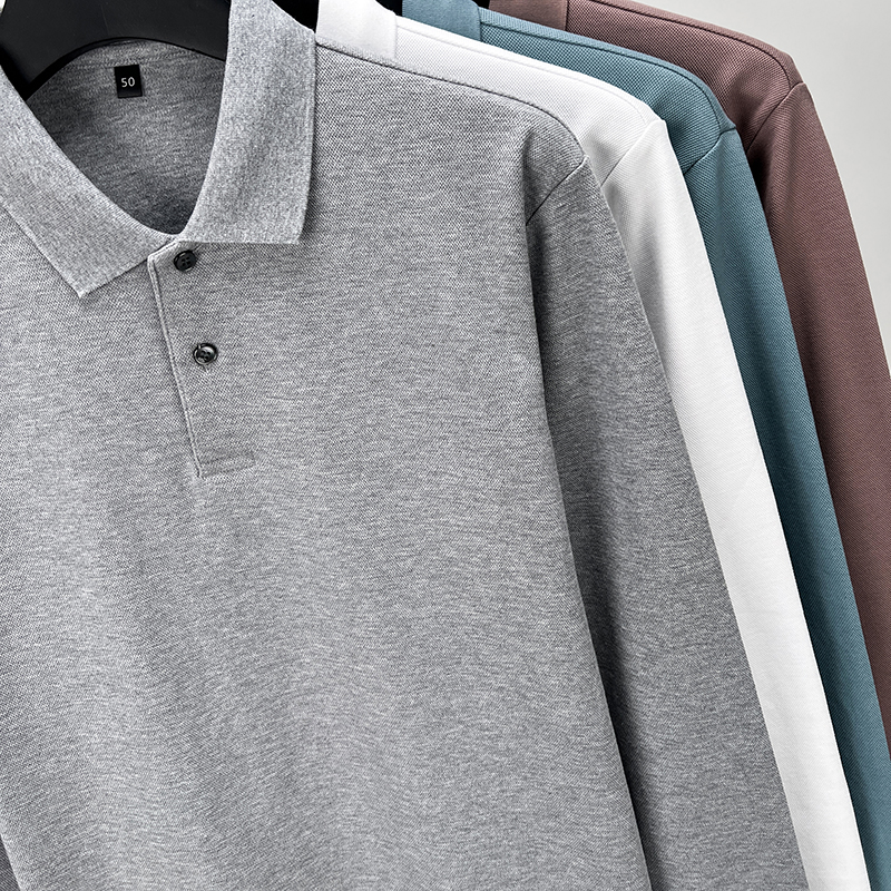 เสื้อโปโลผ้าฝ้าย 100% แขนยาว F - Polo Shirt Pique บทวิจารณ์และราคา