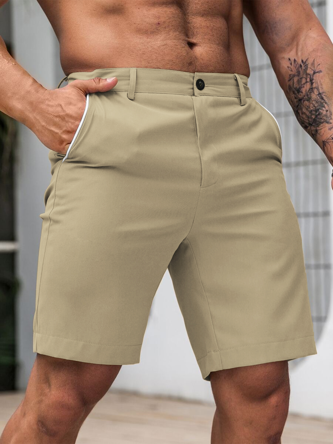 กางเกงขาสั้นชิโน่ทรงสลิมฟิตสำห - Shorts Chino Slim บทวิจารณ์และราคา