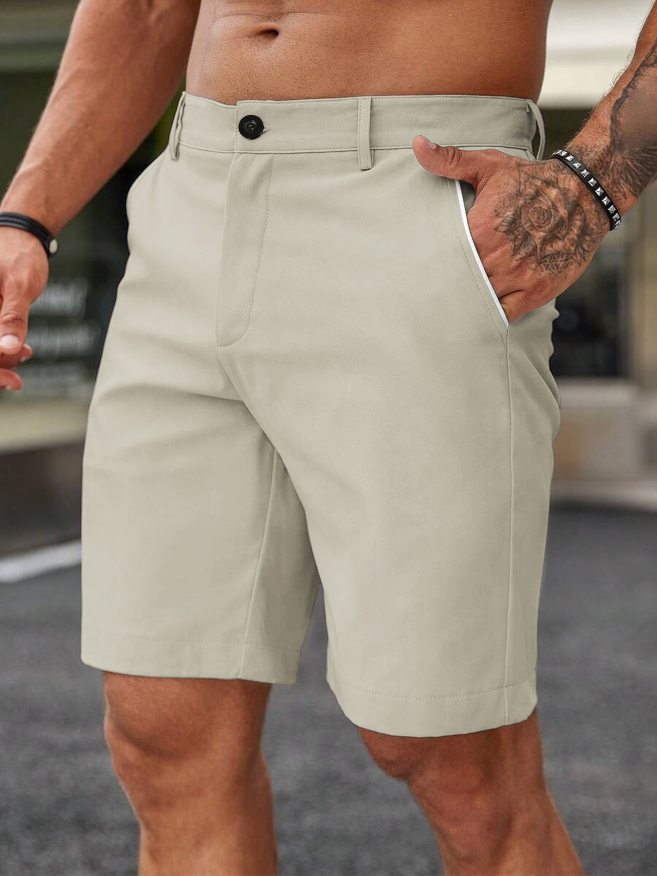 กางเกงขาสั้นชิโน่ทรงสลิมฟิตสำห - Shorts Chino Slim บทวิจารณ์และราคา