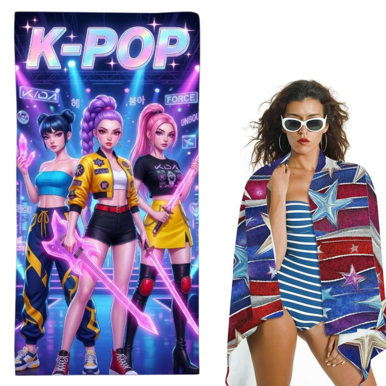 ผ้าเช็ดตัวชายหาดพิมพ์ลายไอดอลเ - Beach Towel Large บทวิจารณ์และราคา
