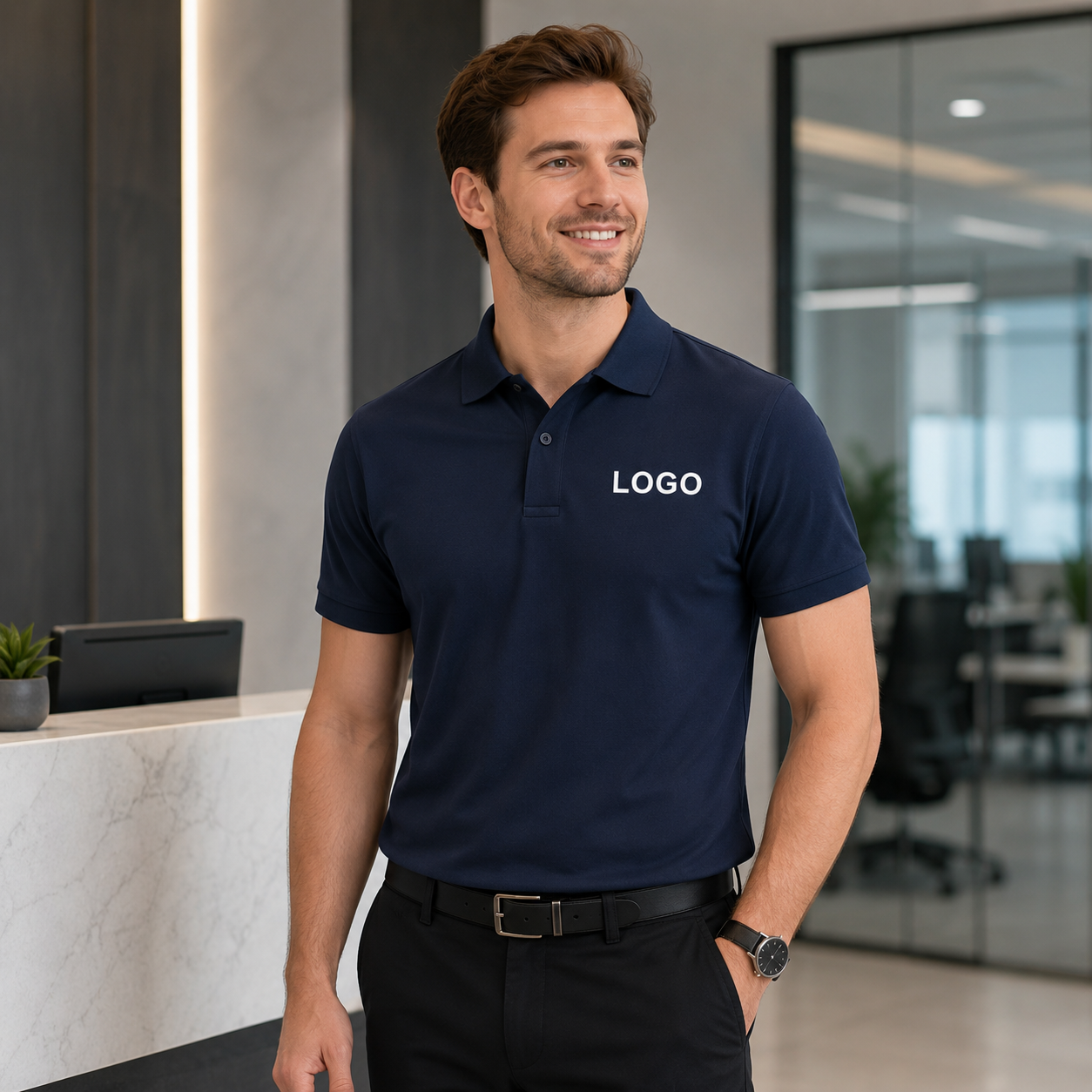 เสื้อโปโลปักโลโก้แบบกำหนดเอง เ - Polo Shirt Pique บทวิจารณ์และราคา