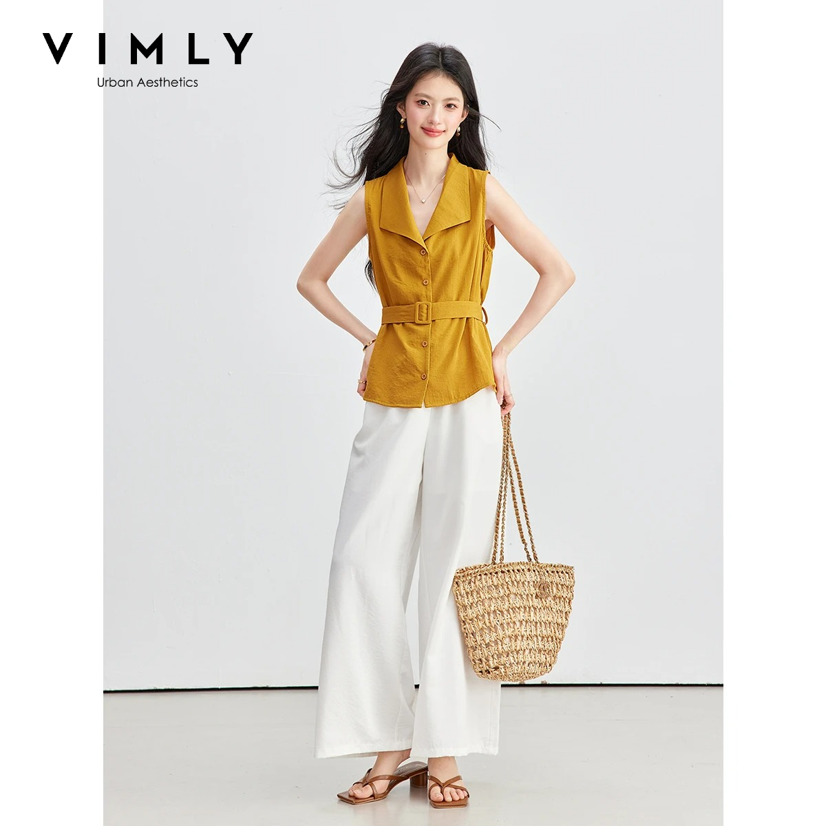 VIMLY ชุดสูทฤดูร้อนสำหรับผู้หญ - Shirt Camp Collar บทวิจารณ์และราคา