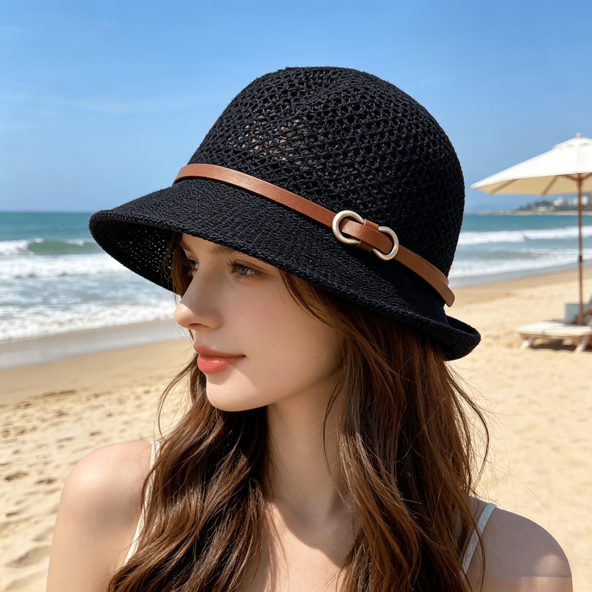 หมวกสานชายหาดสำหรับผู้หญิง ดีไ - Bucket Hat Straw บทวิจารณ์และราคา