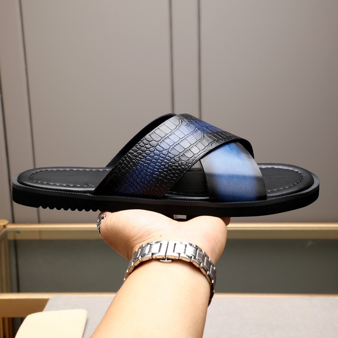 รองเท้าผู้ชายแบรนด์หรู ทำมือ แ - Flip Flop Leather Men บทวิจารณ์และราคา