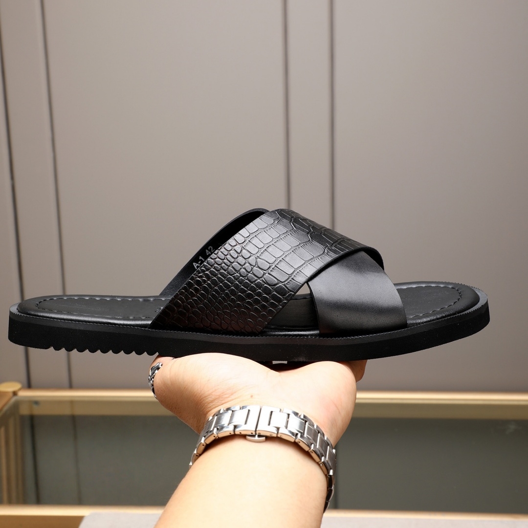 รองเท้าผู้ชายแบรนด์หรู ทำมือ แ - Flip Flop Leather Men บทวิจารณ์และราคา