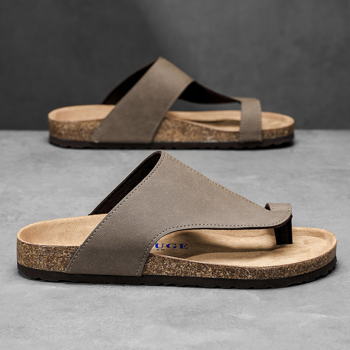 ขนาดใหญ่ 48 49 รองเท้าแตะ Cork - Flip Flop Leather Men บทวิจารณ์และราคา