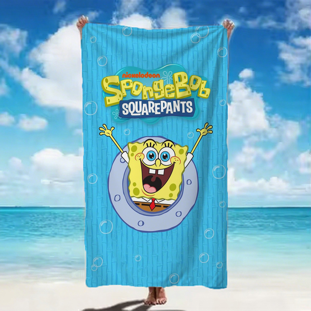 ผ้าเช็ดตัวชายหาดลายหน้าสปอนจ์บ - Beach Towel Large บทวิจารณ์และราคา