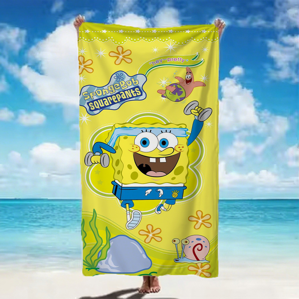 ผ้าเช็ดตัวชายหาดลายหน้าสปอนจ์บ - Beach Towel Large บทวิจารณ์และราคา