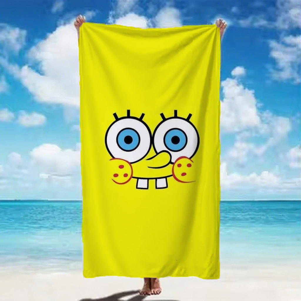 ผ้าเช็ดตัวชายหาดลายหน้าสปอนจ์บ - Beach Towel Large บทวิจารณ์และราคา