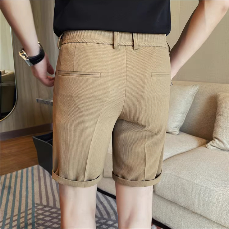 กางเกงขาสั้นฤดูร้อนเอวยางยืดผู - Shorts Chino Slim บทวิจารณ์และราคา