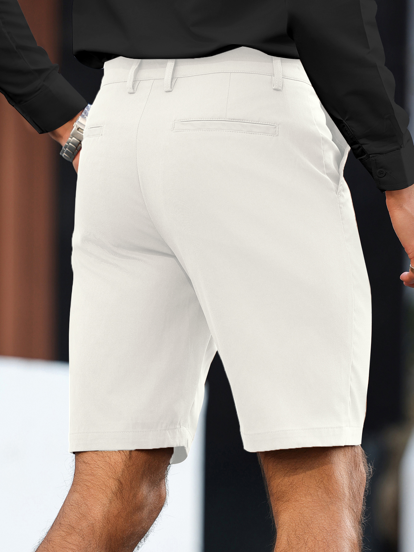 กางเกงขาสั้นชิโน่ผู้ชาย ผ้าสเต - Shorts Chino Slim บทวิจารณ์และราคา