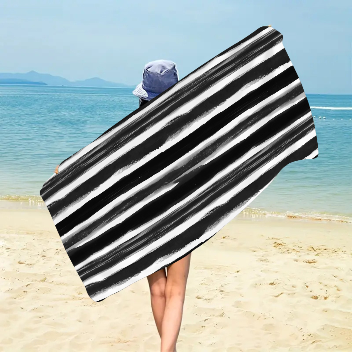ผ้าขนหนูชายหาดลายทางสีสันสดใสท - Beach Towel Large บทวิจารณ์และราคา