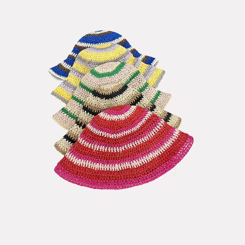 Topi Bucket ถักลายทางสำหรับผู้ - Bucket Hat Straw บทวิจารณ์และราคา