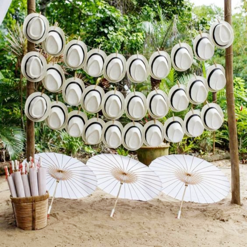 6-36PCS สั้น Brim Sun หมวกปานา - Bucket Hat Straw บทวิจารณ์และราคา