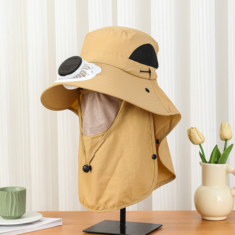 หมวกพัดลมพลังงานแสงอาทิตย์ปีกก - Bucket Hat Straw บทวิจารณ์และราคา