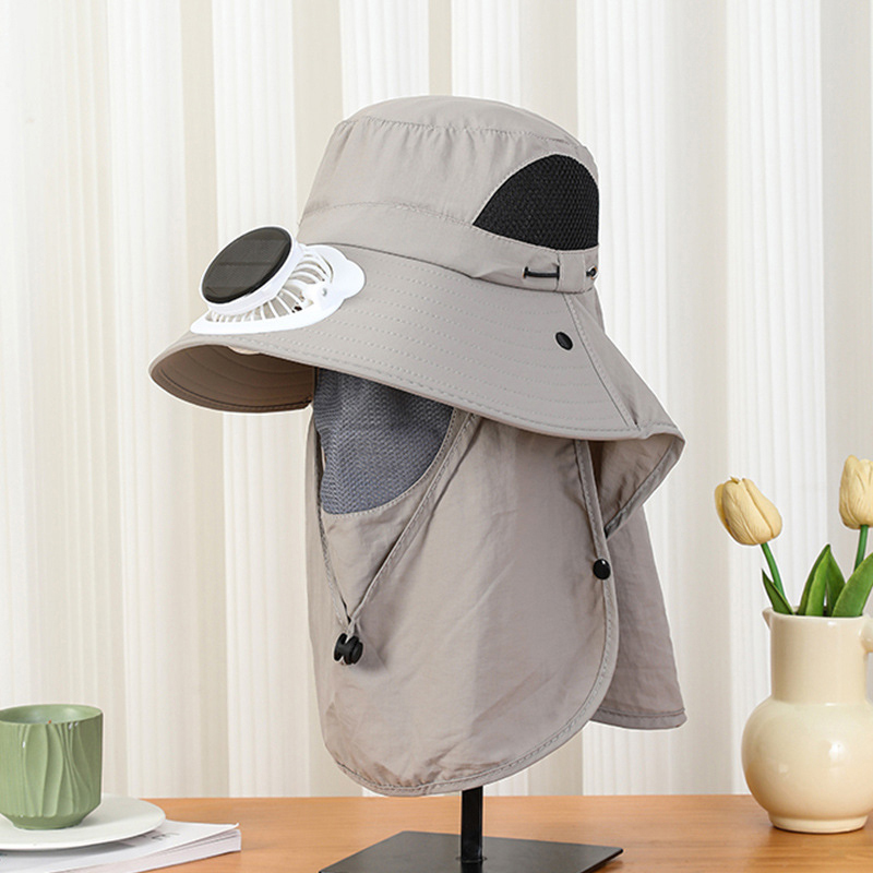 หมวกพัดลมพลังงานแสงอาทิตย์ปีกก - Bucket Hat Straw บทวิจารณ์และราคา