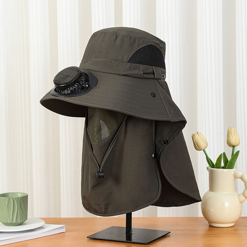 หมวกพัดลมพลังงานแสงอาทิตย์ปีกก - Bucket Hat Straw บทวิจารณ์และราคา