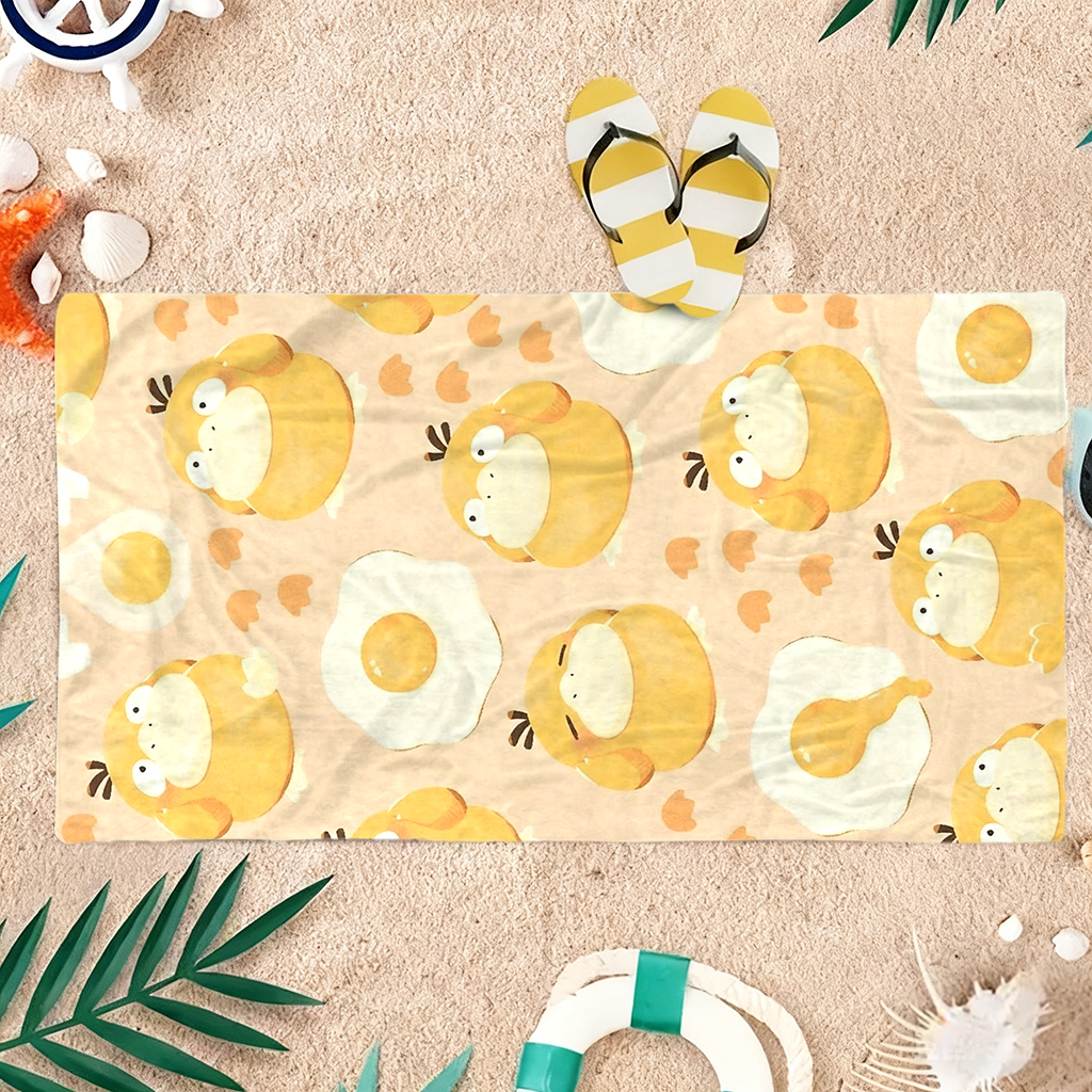 P-Pokémon Psyduck ผ้าเช็ดตัวชา - Beach Towel Large บทวิจารณ์และราคา