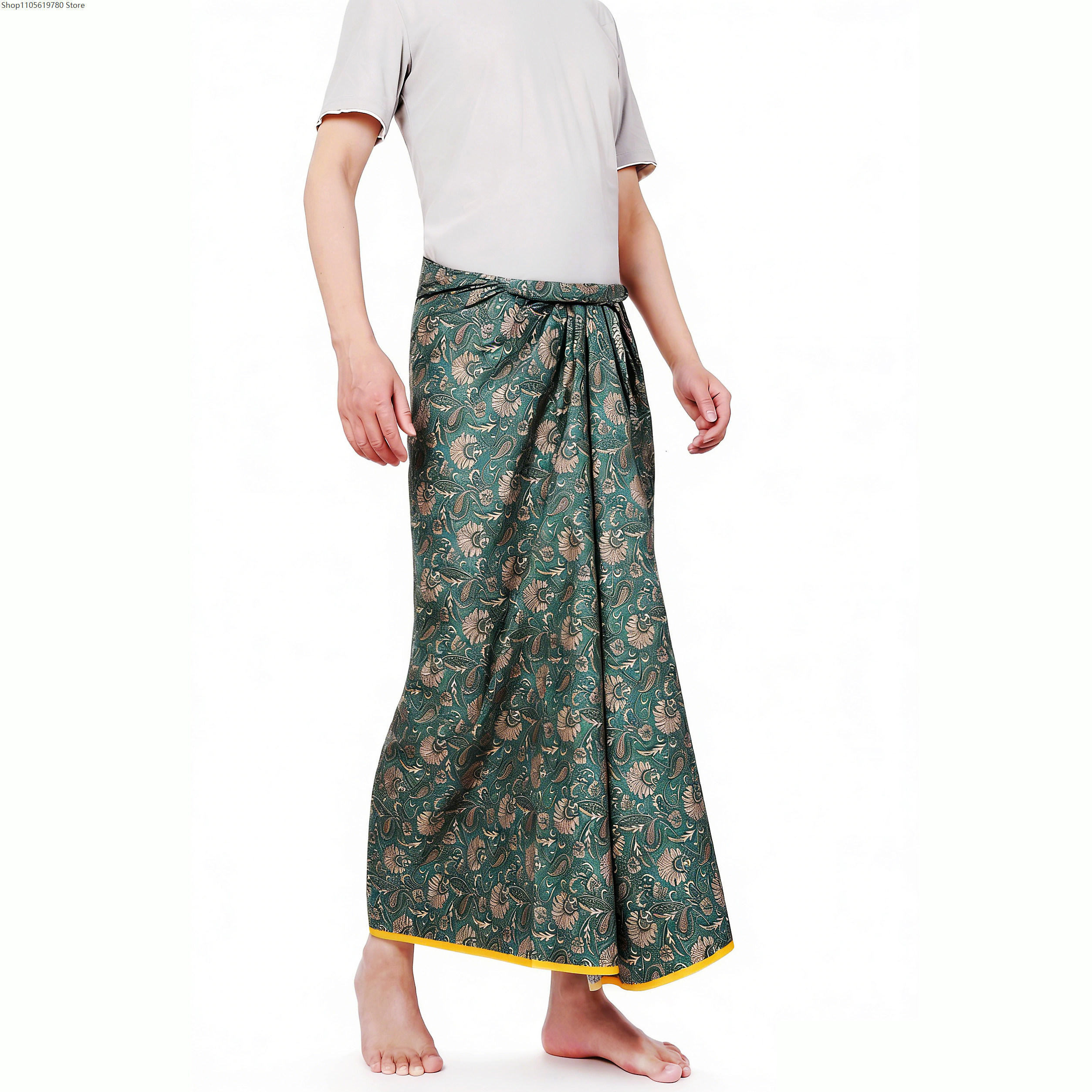 ผ้าซิ่นบาติกแบบดั้งเดิมสำหรับผ - Sarong Men Wrap บทวิจารณ์และราคา