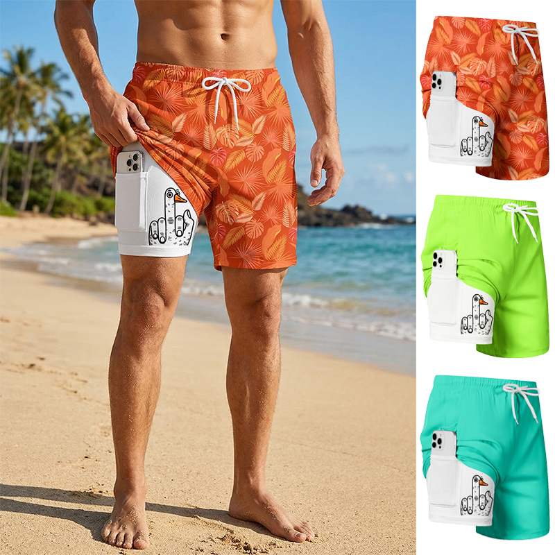 กางเกงขาสั้นชายพิมพ์ลายเป็ดพร้ - Swim Trunk Quick Dry บทวิจารณ์และราคา