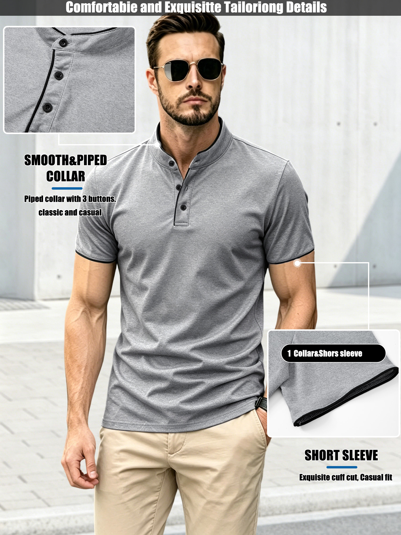 เสื้อโปโลผู้ชาย 180 กรัม ผ้ารั - Polo Shirt Pique บทวิจารณ์และราคา