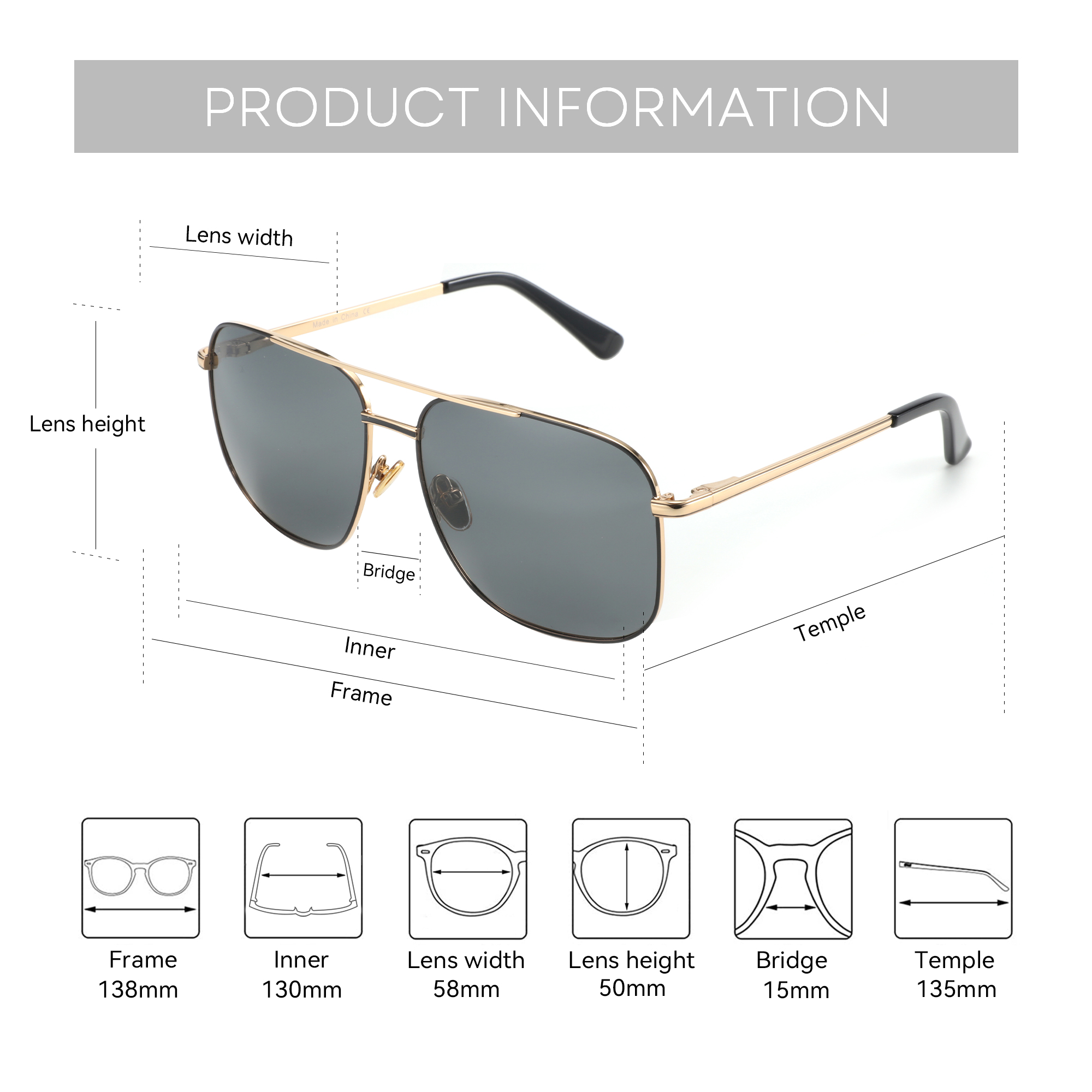 แว่นกันแดด BLUEMOKY Aviator Po - Sunglasses Aviator Polarized บทวิจารณ์และราคา