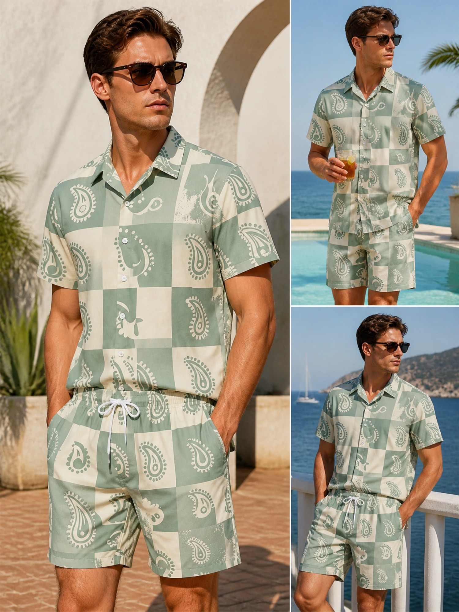 ชุดเสื้อเชิ้ตแขนสั้นลายดอกไม้ส - Resort Shirt Floral บทวิจารณ์และราคา