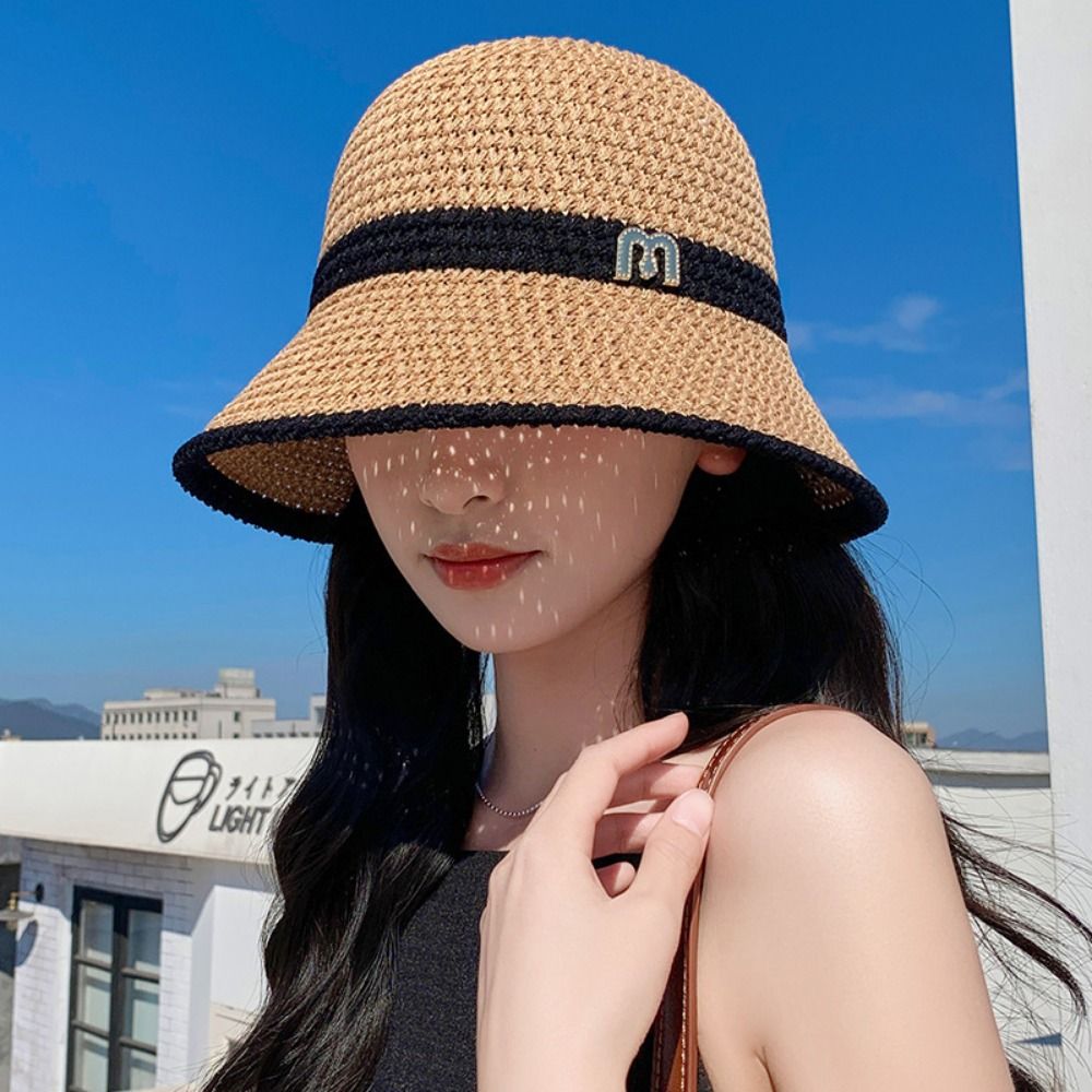 แฟชั่น Elegant Bow หมวกชาวประม - Bucket Hat Straw บทวิจารณ์และราคา