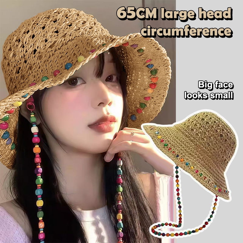 หมวกสานปีกกว้างทรงเรโทรอเนกประ - Bucket Hat Straw บทวิจารณ์และราคา