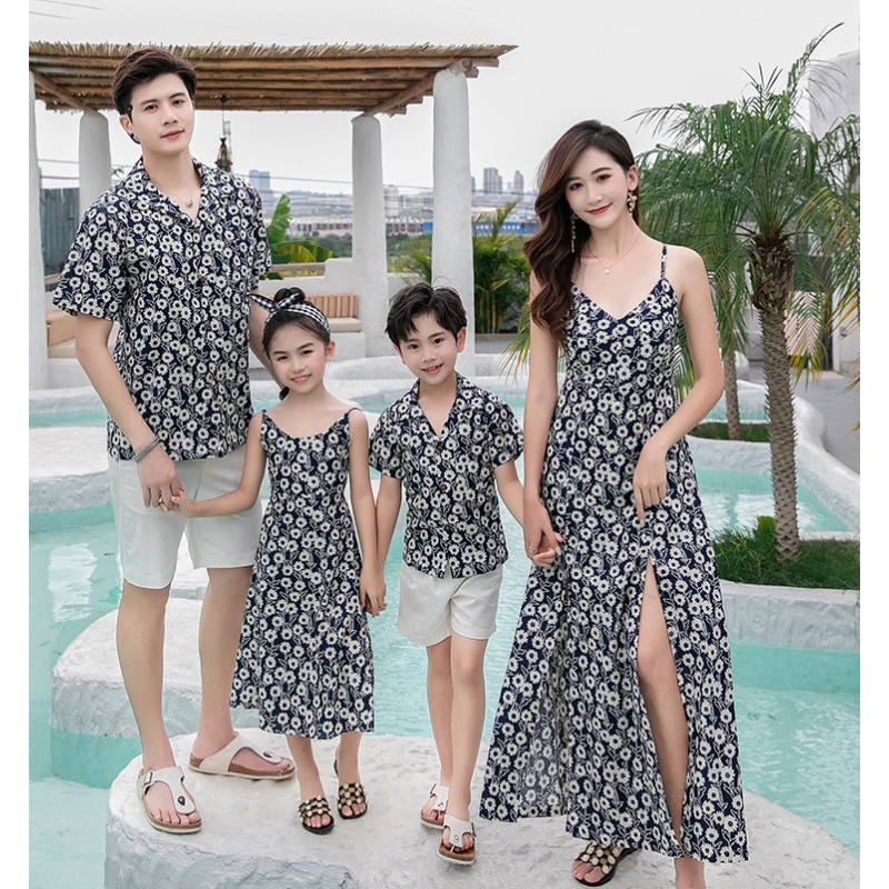 ชุดคู่ครอบครัวลายดอกไม้ เสื้อส - Resort Shirt Floral บทวิจารณ์และราคา