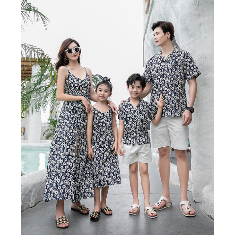 ชุดคู่ครอบครัวลายดอกไม้ เสื้อส - Resort Shirt Floral บทวิจารณ์และราคา