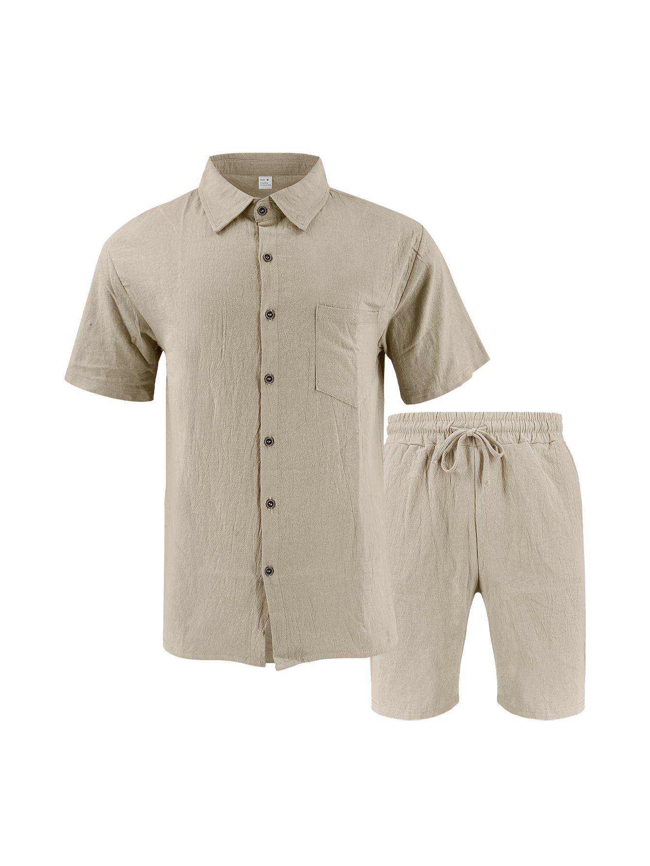 ชุดเซ็ตสองชิ้นผ้าลินินสำหรับผู - Linen Shirt Breathable บทวิจารณ์และราคา